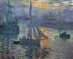 Peinture sur toile de Monet Lever Du Soleil Sur La Mer reproduction peinte à la main