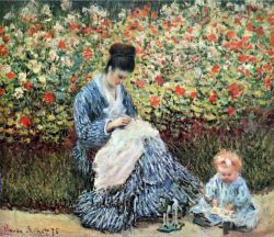 Peinture sur toile de Monet Madame Monet Et Son Fils reproduction peinte à la main