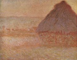 Peinture sur toile de Monet Meule De Foin Au Coucher Du Soleil reproduction peinte à la main