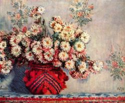 Peinture sur toile de Monet Nature Morte Avec Chrysanthemes reproduction peinte à la main
