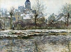 Peinture sur toile de Monet Neige A Vetheuil reproduction peinte à la main