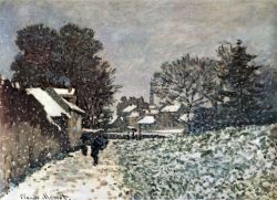 Peinture sur toile de Monet Neige Sur Argenteuil reproduction peinte à la main
