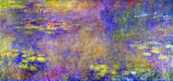 Peinture sur toile de Monet Nenuphars - Nirvana Jaune reproduction peinte à la main