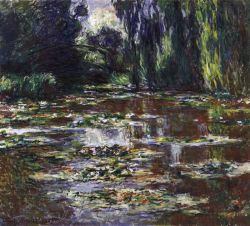 Peinture sur toile de Monet Nenuphars - Paysage Aquatique 3 reproduction peinte à la main