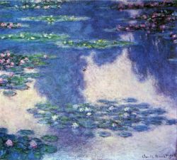 Peinture sur toile de Monet Nenuphars - Paysage Aquatique 4 reproduction peinte à la main