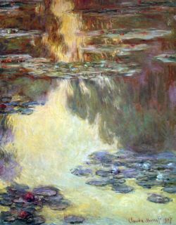 Peinture sur toile de Monet Nenuphars - Paysage Aquatique 6 reproduction peinte à la main