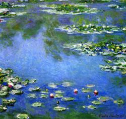 Peinture sur toile de Monet Nenuphars 1 reproduction peinte à la main