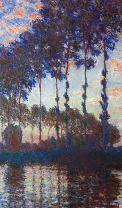 Peinture sur toile de Monet Peupliers Au Couchant reproduction peinte à la main