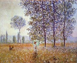 Peinture sur toile de Monet Peupliers Au Soleil reproduction peinte à la main