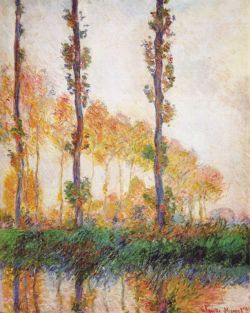 Peinture sur toile de Monet Peupliers En Automne 2 reproduction peinte à la main