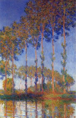 Peinture sur toile de Monet Peupliers Sur L Epte Au Soleil reproduction peinte à la main