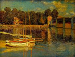 Peinture sur toile de Monet Pont A Argenteuil reproduction peinte à la main