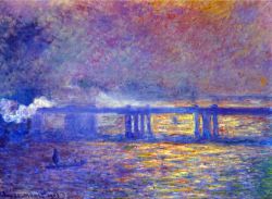 Peinture sur toile de Monet Pont De Charing Cross reproduction peinte à la main