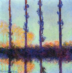 Peinture sur toile de Monet Quatre Peupliers reproduction peinte à la main