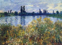 Peinture sur toile de Monet Rive De La Seine A Vetheuil reproduction peinte à la main