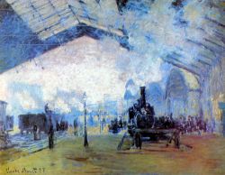Peinture sur toile de Monet Station Saint Lazare A Paris reproduction peinte à la main