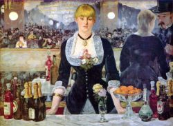 Manet, Un Bar Aux Folies Bergère reproduction peinte à la main