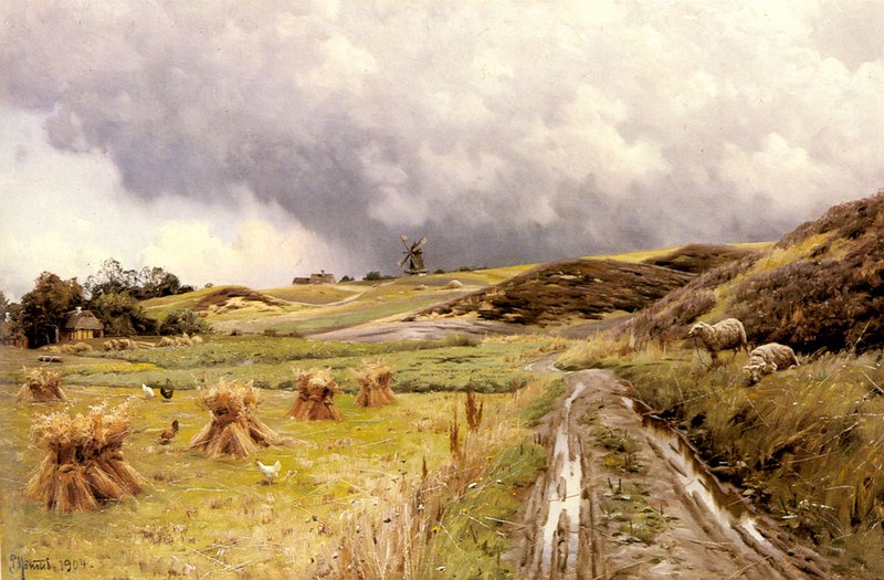 Monsted A Pastoral Landscape After A Storm