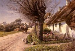 Monsted Cottages At Hjornbaek reproduction peinte à la main