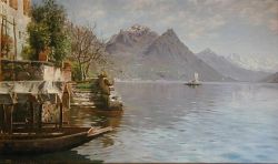Monsted Gandria Lago Di Lugano reproduction peinte à la main
