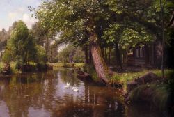 Monsted Skovparti Med Alob River Landscape 1903 reproduction peinte à la main