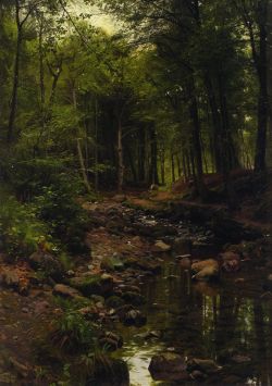 Monsted Skovstraekning Woodland Landscape 1907 reproduction peinte à la main