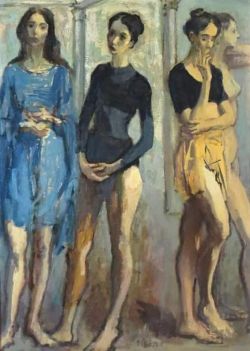 Moses Soyer Four Dancers 1958 reproduction peinte à la main