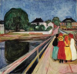 Peinture sur toile de Munch, Girls on the Bridge (Filles sur le pont) reproduction peinte à la main