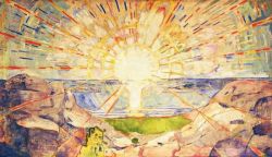 Peinture sur toile de Munch The Sun reproduction peinte à la main
