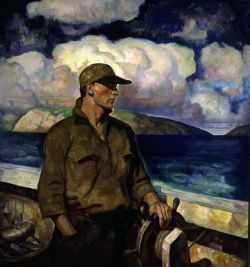 Peinture sur toile de N.c. Wyeth Young Maine Fisherman 1936 reproduction peinte à la main