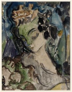 Naum Gabo, Jeune fille - 1912 reproduction peinte à la main