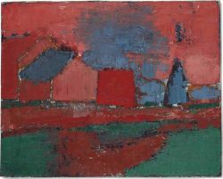 Peinture sur toile de Nicolas De Stael Arbres Et Maison reproduction peinte à la main