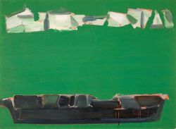 Peinture sur toile de Nicolas De Stael Seascape With Barge And Breakwater 1954 reproduction peinte à la main