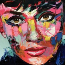 Peinture sur toile de Nielly Audrey Hepburn reproduction peinte à la main
