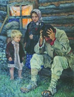 Nikolai Petrovich Bogdanov-belsky Miseria 1919 reproduction peinte à la main