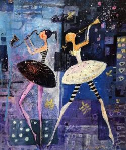 Nino Peradze Ballerinas reproduction peinte à la main