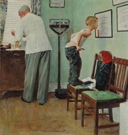 Peinture sur toile de Norman Rockwell, Before The Shot 1958 reproduction peinte à la main
