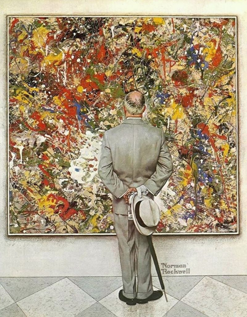 Norman Rockwell The Connoisseur Jackson Pollock 1961