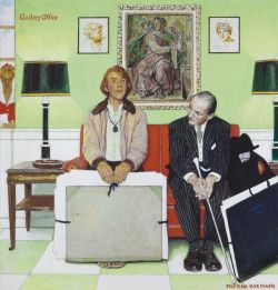 Peinture sur toile de Norman Rockwell Waiting For The Art Editor reproduction peinte à la main