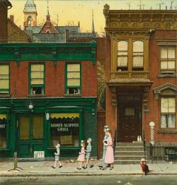 Peinture sur toile de Norman Rockwell Walking To Church 1953 reproduction peinte à la main