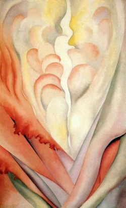 O'Keeffe, Abstraction florale reproduction peinte à la main