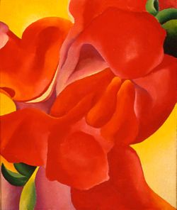 O'Keeffe, Canna rouge -1923 reproduction peinte à la main