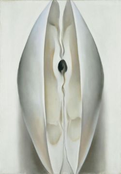 O'Keeffe, Coquille de clams à peine ouverte reproduction peinte à la main
