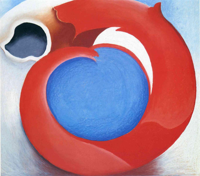 O'Keeffe, Corne de chêvre en rouge
