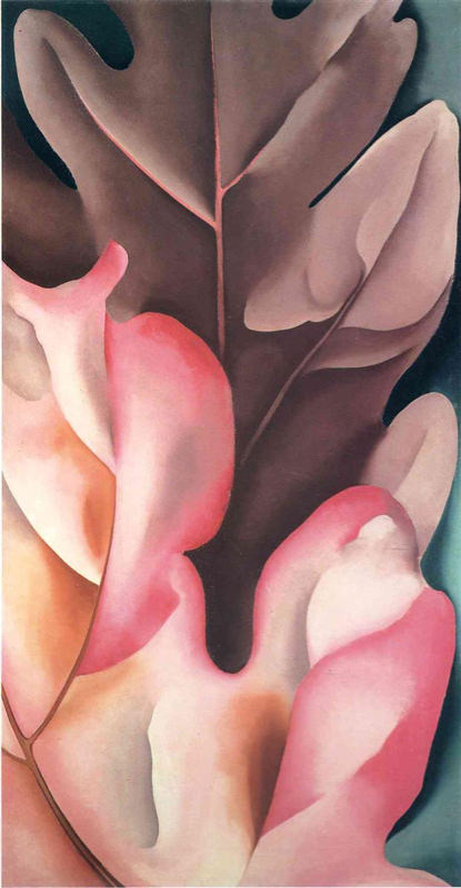 O'Keeffe, Feuilles de chêne rose et grises