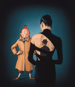 Peinture sur toile de Ole Ahlberg Tintin - Hidden Inspector reproduction peinte à la main