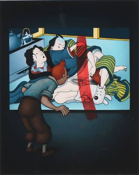 Ole Ahlberg Tintin - Japanese Scene With Milo