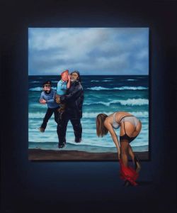 Peinture sur toile de Ole Ahlberg Tintin - The Rescue reproduction peinte à la main