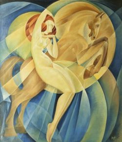 Orla Muff Amazon On Horseback. 1931 reproduction peinte à la main