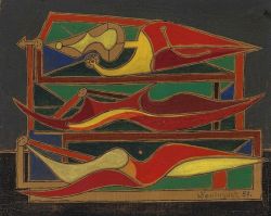 Oscar Dominguez, Trois femmes, 1951 reproduction peinte à la main